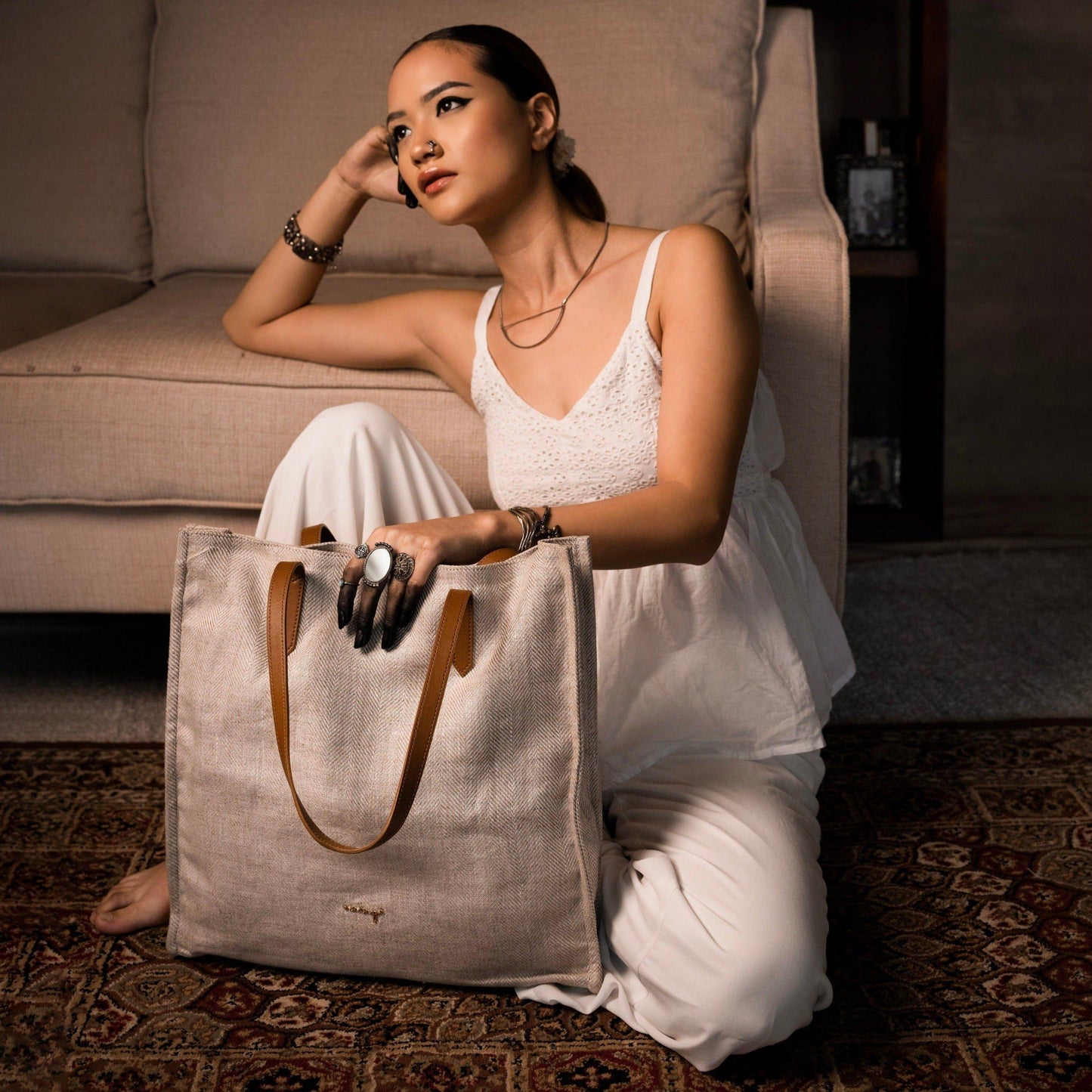 Sanjh Linen Tote Bag