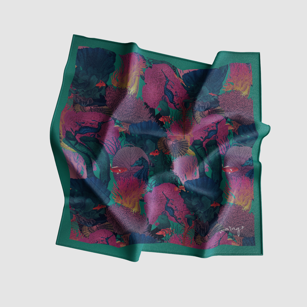 La Vie Marine Pocket Square (color options inside)