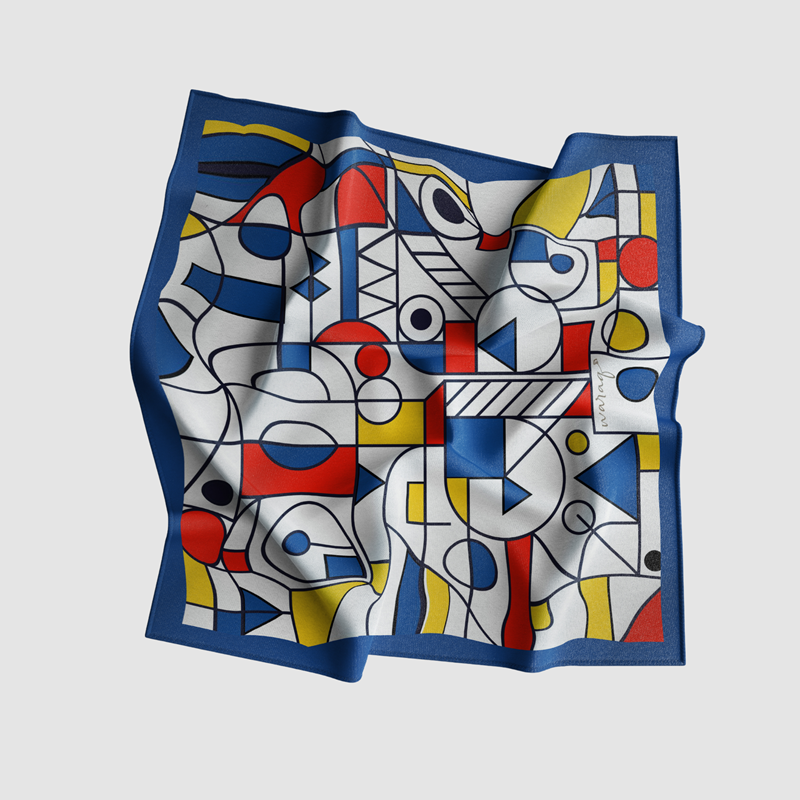 Modern Mondrian Symphony Pocket Square