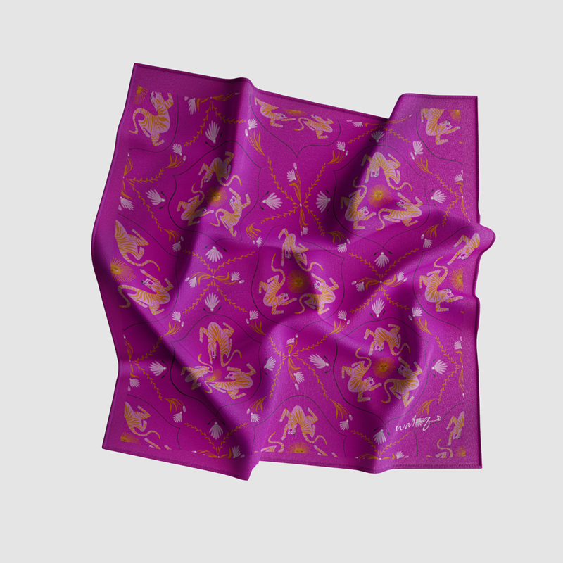 Pink Tiger Pocket Square