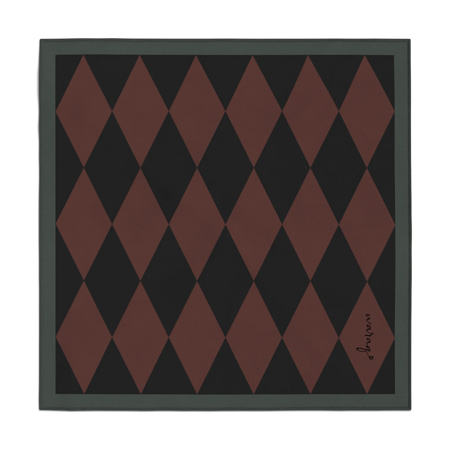 Argyle Pocket Square - Auburn Rose