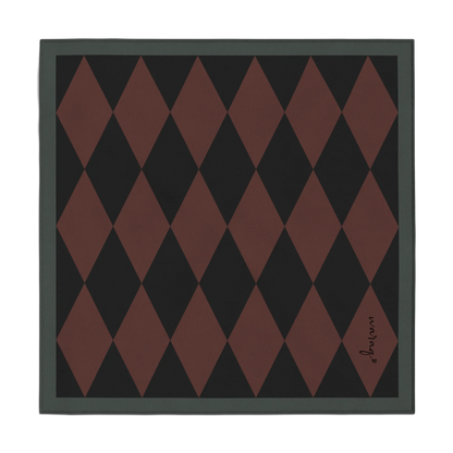Argyle Pocket Square - Auburn Rose
