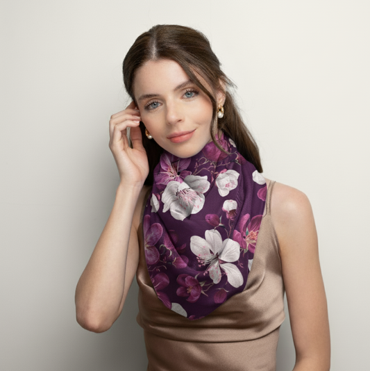 Aubergine Magnolia Scarf