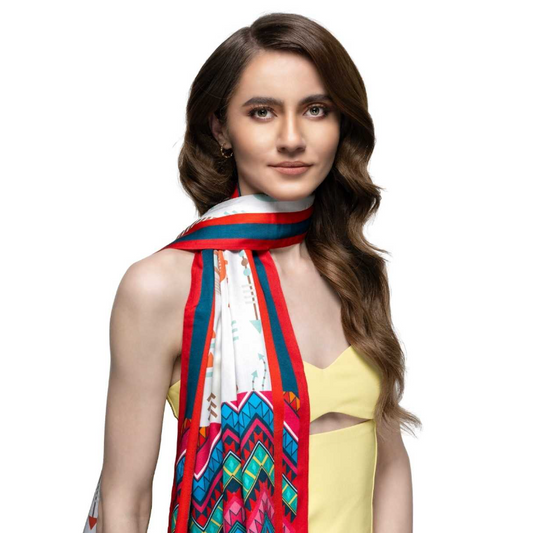 Aztec Red Scarf