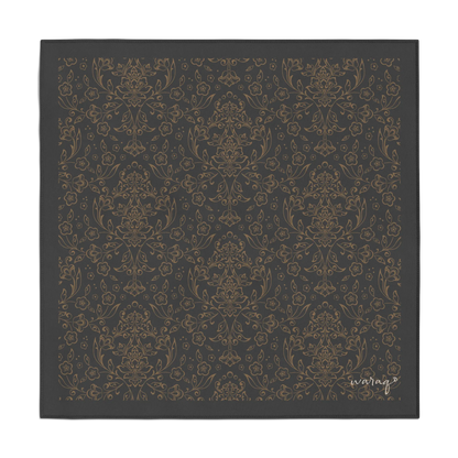 Baroque Pocket Square - Charcoal