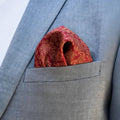 Baroque Pocket Square - Crimson