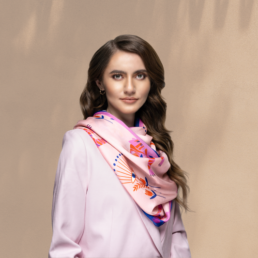 Pink Tiger Long Scarf / Stole