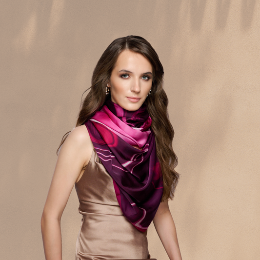 Marble Pink Long Scarf / Stole