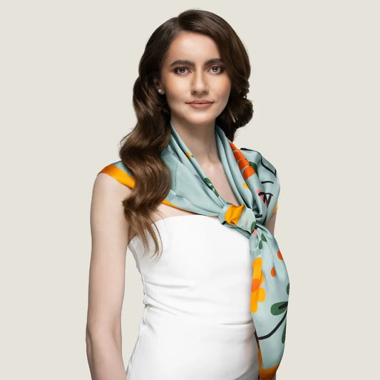 Floritale Blue Saffron Scarf