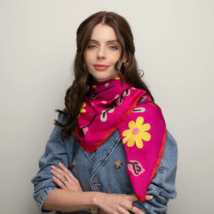 Floritale Pink Square Scarf