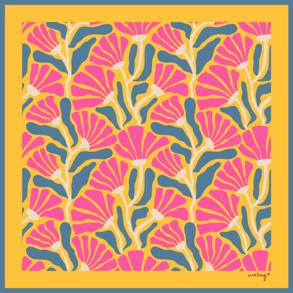 Golden Bloom Square Scarf