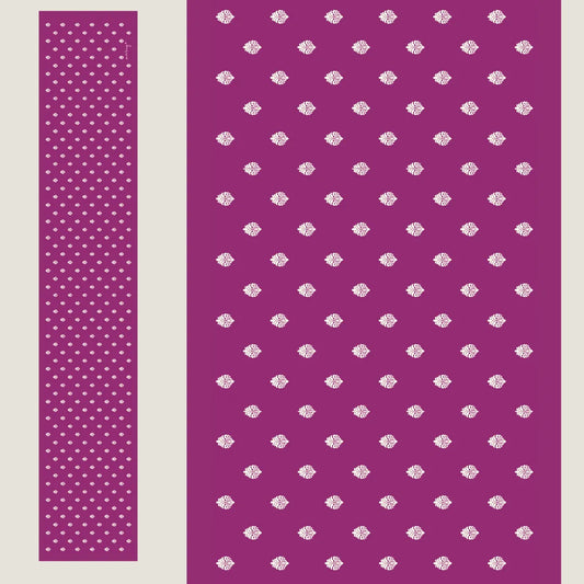 Ivory Damask Cravat - Magenta