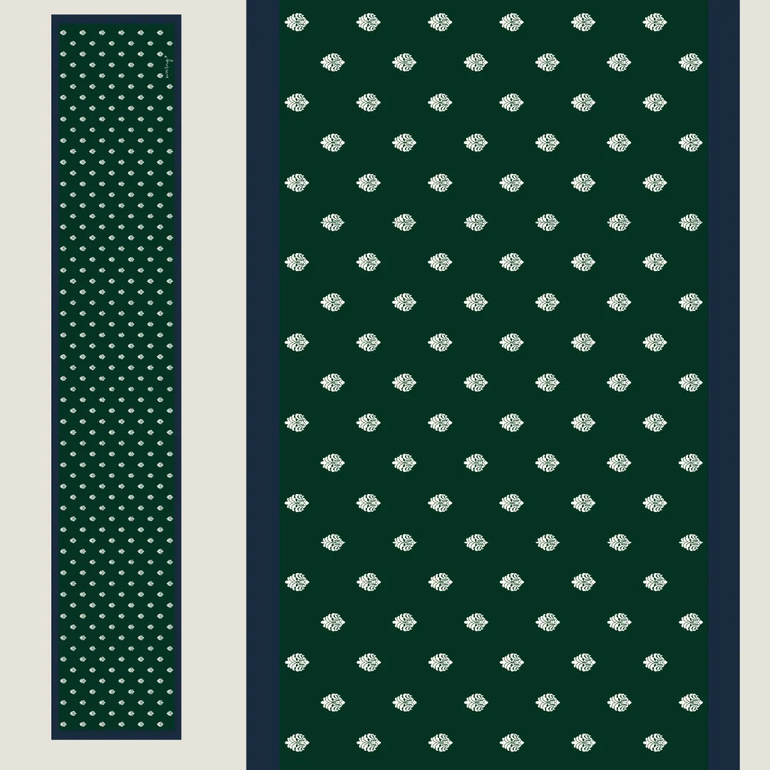 Ivory Damask Cravat - Verdant