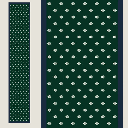 Ivory Damask Cravat - Verdant