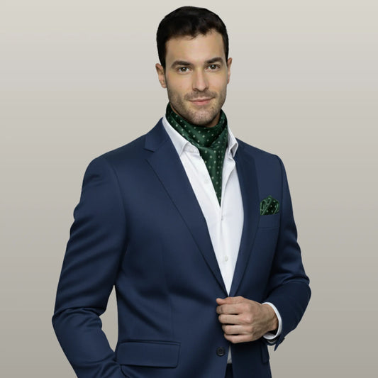 Ivory Damask Cravat - Verdant