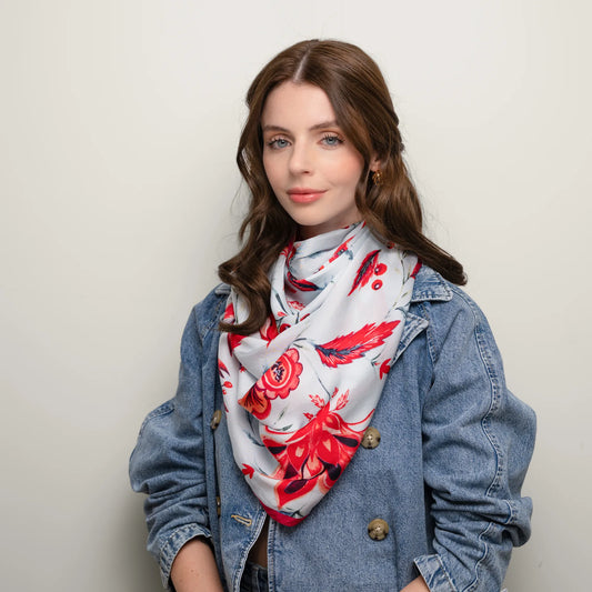 Lush Coral Garden Scarf