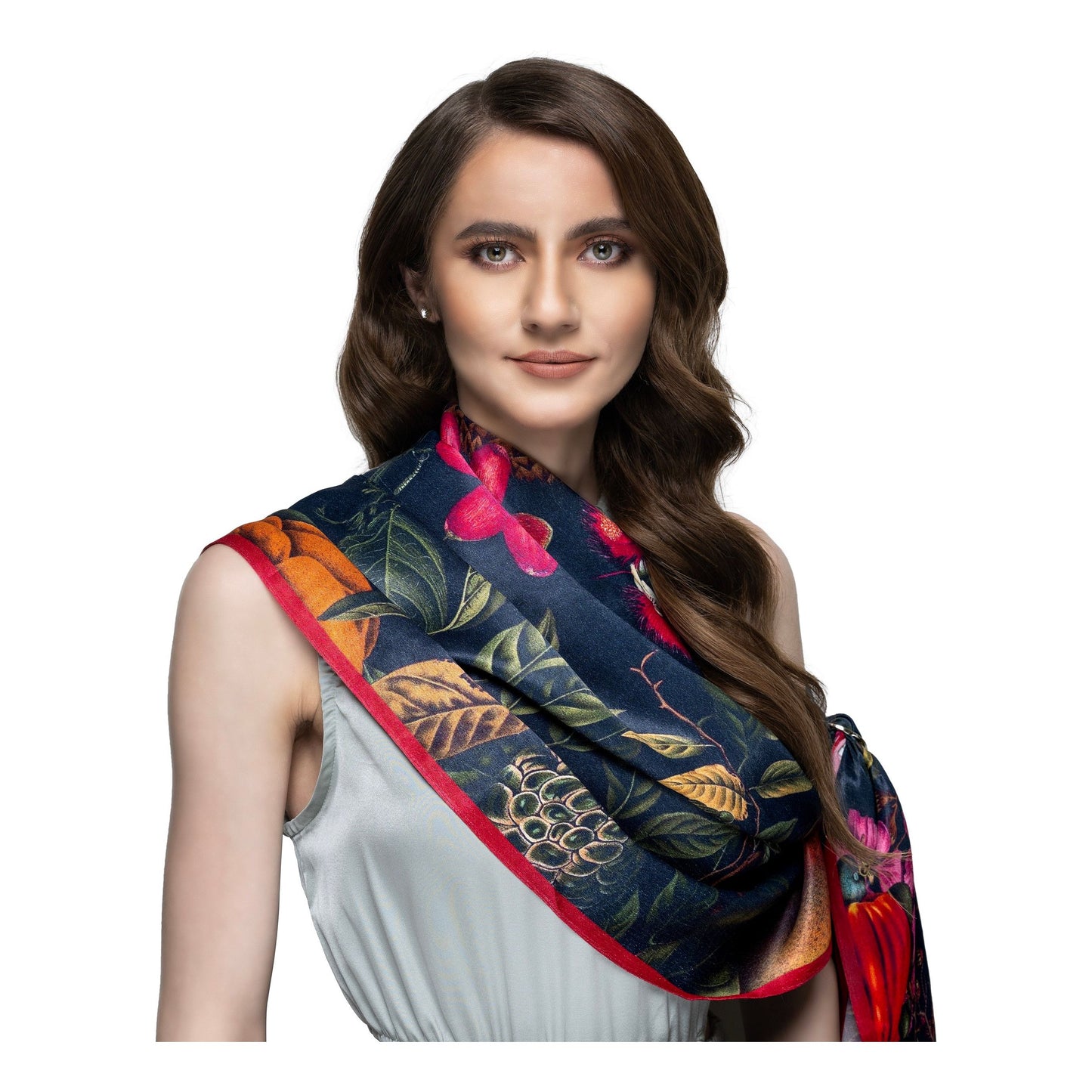 Midnight Bloom Long Scarf / Stole
