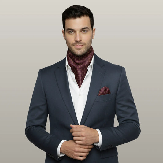 Moroccan Quatrefoil Cravat- Plum