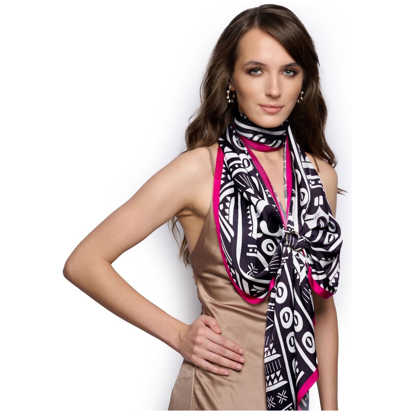 Noir and Neon Long Scarf / Stole