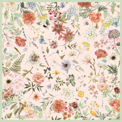 Peony Whisper Square Scarf- Powder Blush