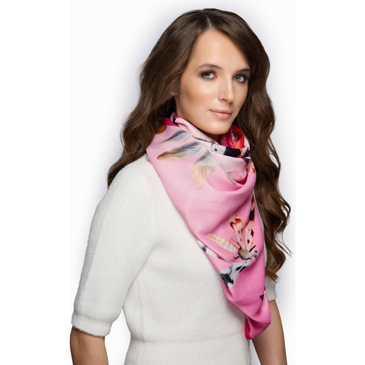 Rosy Flutter Garden Long Scarf / Stole