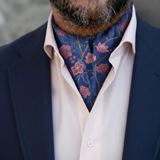 Royal Bloom Cravat- Indigo