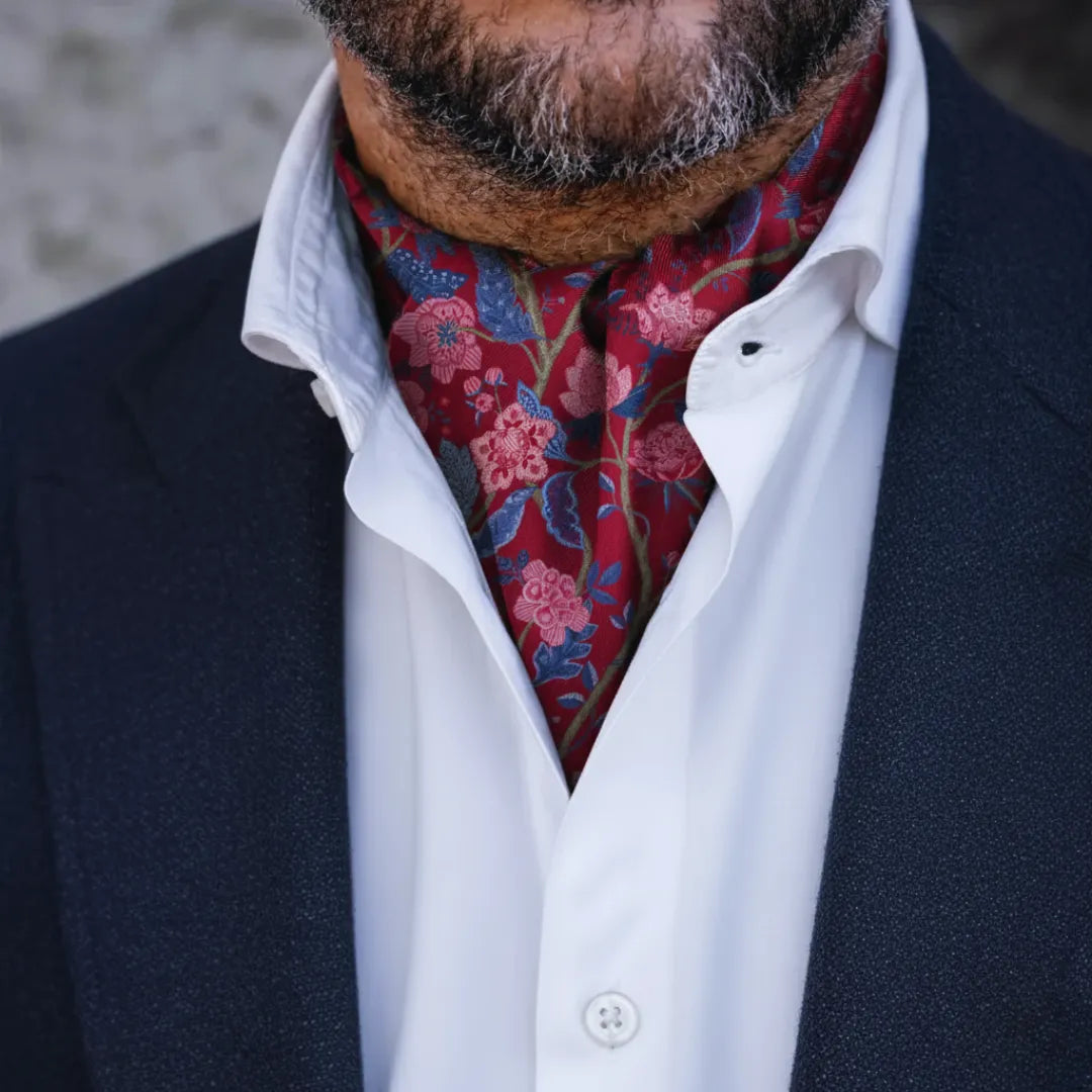 Royal Bloom Cravat- Ruby Rouge