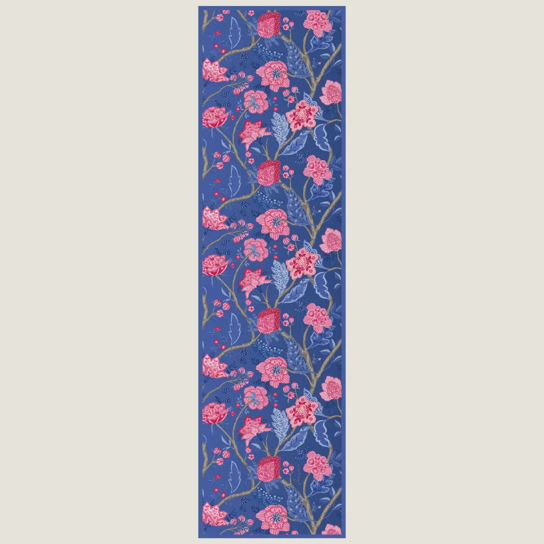 Royal Bloom Long Stole-Indigo