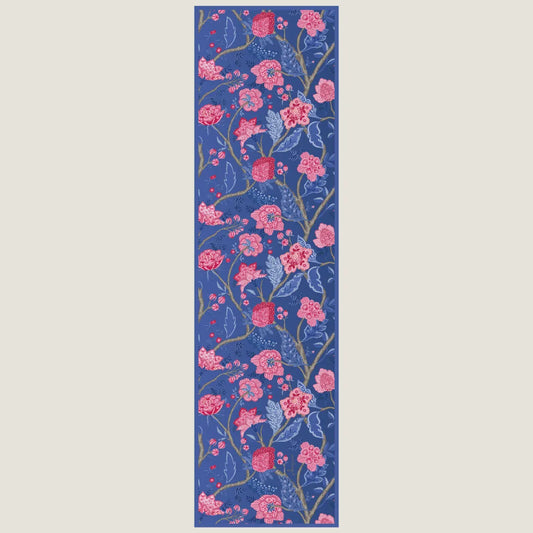 Royal Bloom Long Stole-Indigo