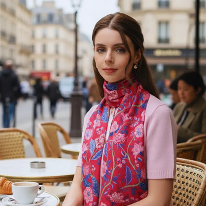 Royal Bloom Long Stole-Ruby Rouge