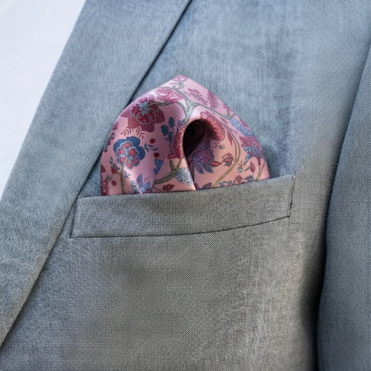 Royal Bloom Pocket Square - Pink Quartz