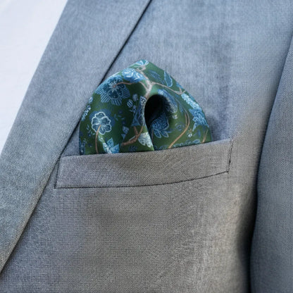 Royal Bloom Pocket Square - Verdant