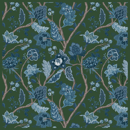 Royal Bloom Square Scarf-Verdant