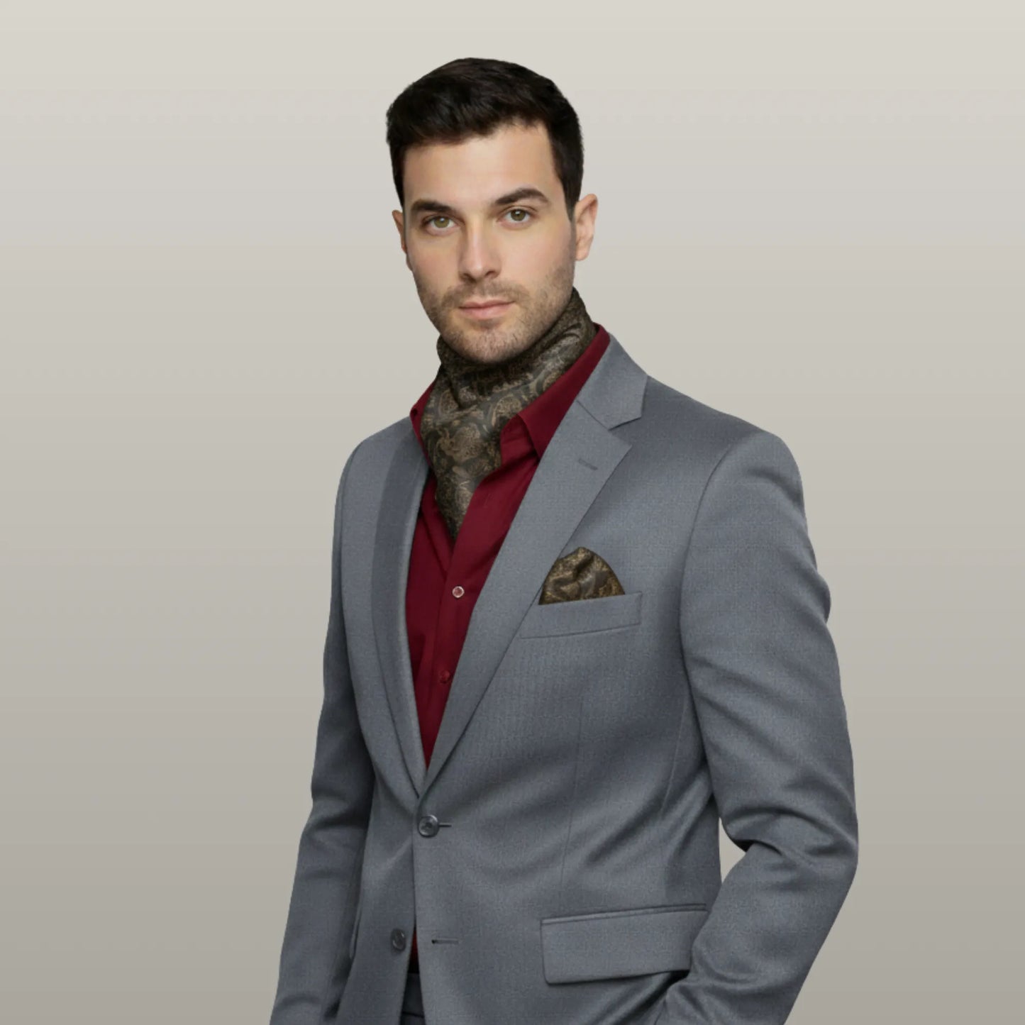 Baroque Cravat- Charcoal