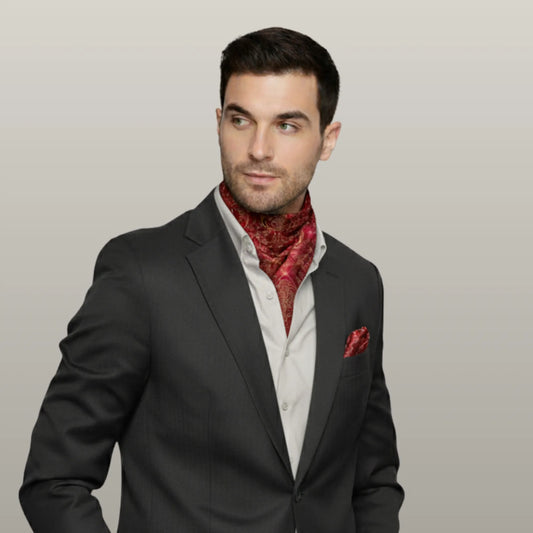 Baroque Cravat- Crimson