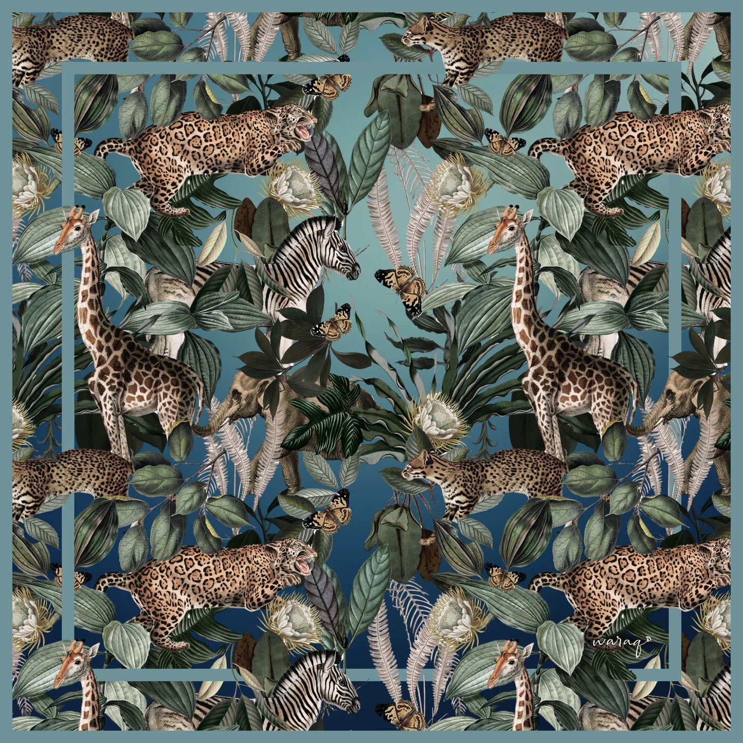 Wildwood Haven Square Scarf - Misty Juniper