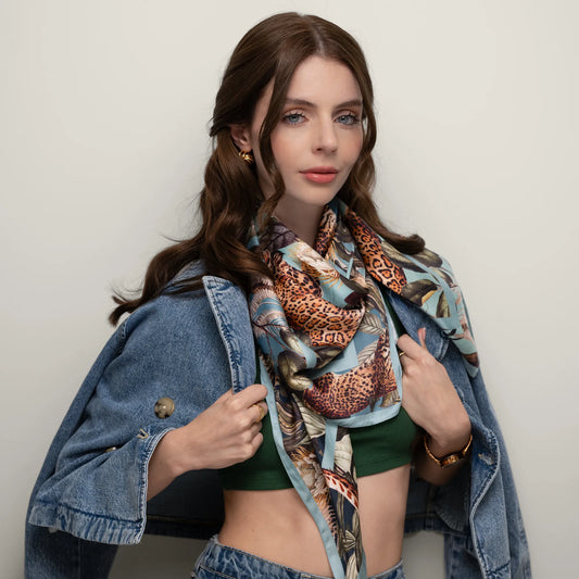 Wildwood Haven Square Scarf - Misty Juniper