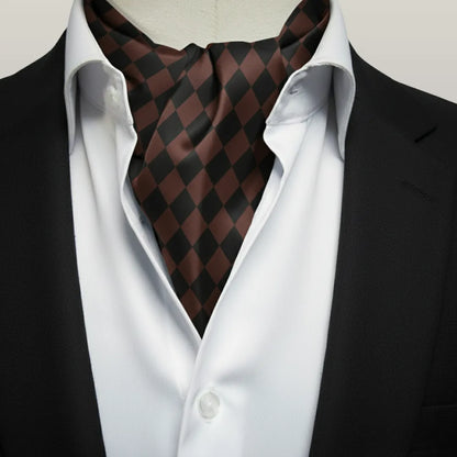 Argyle Cravat- Auburn Rose