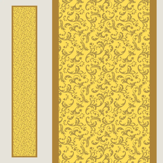 Espresso Damask Cravat - Citrine