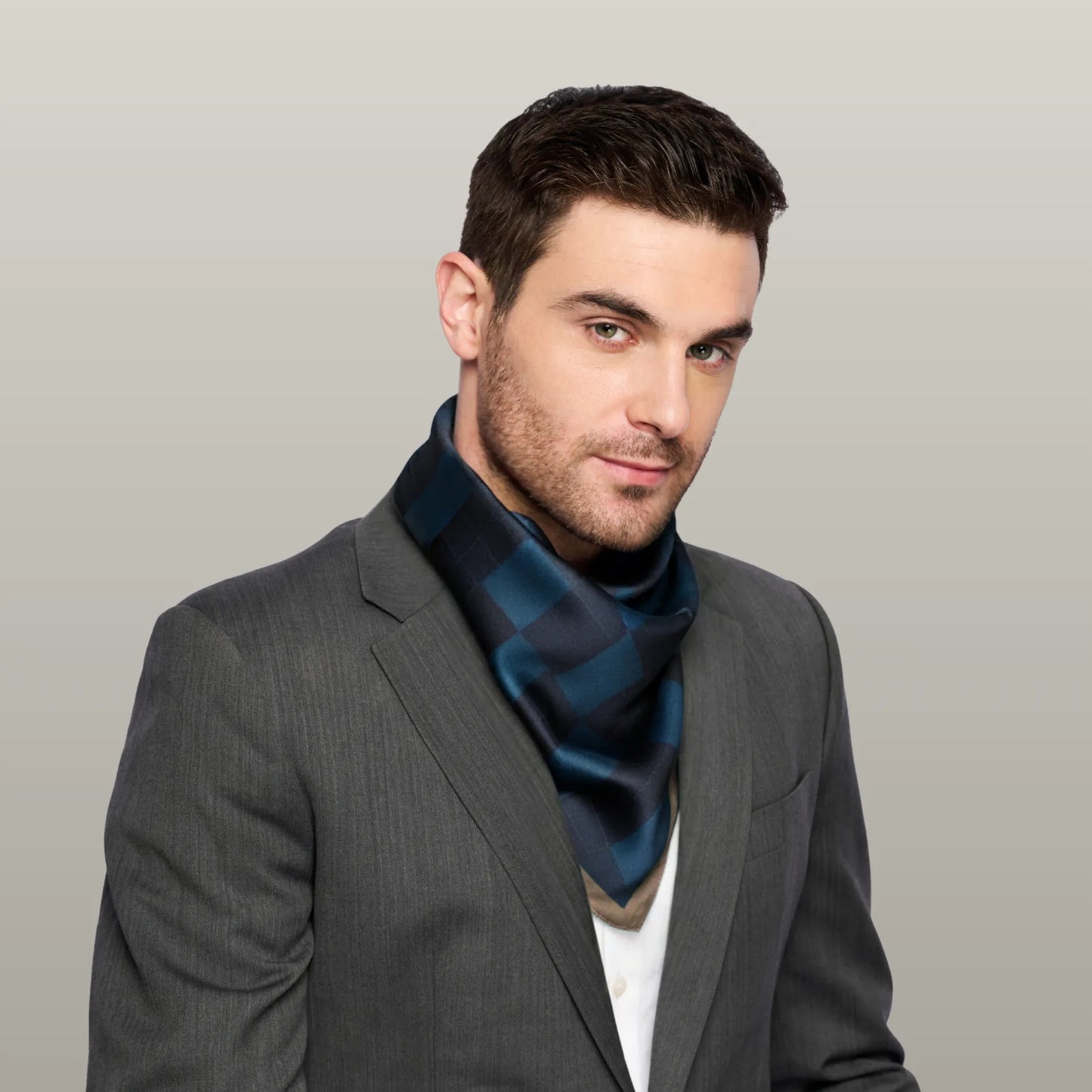 Midnight Argyle Scarf