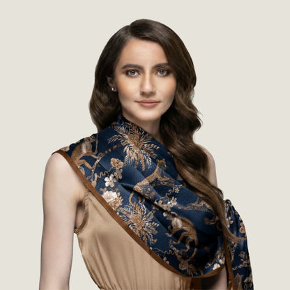 Midnight Chinoiserie Scarf