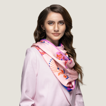 Buy Pink Tiger Long Scarf Head Scarf, Printed Summer Scarf