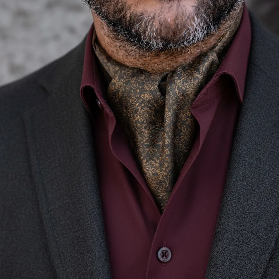 Baroque Cravat- Charcoal