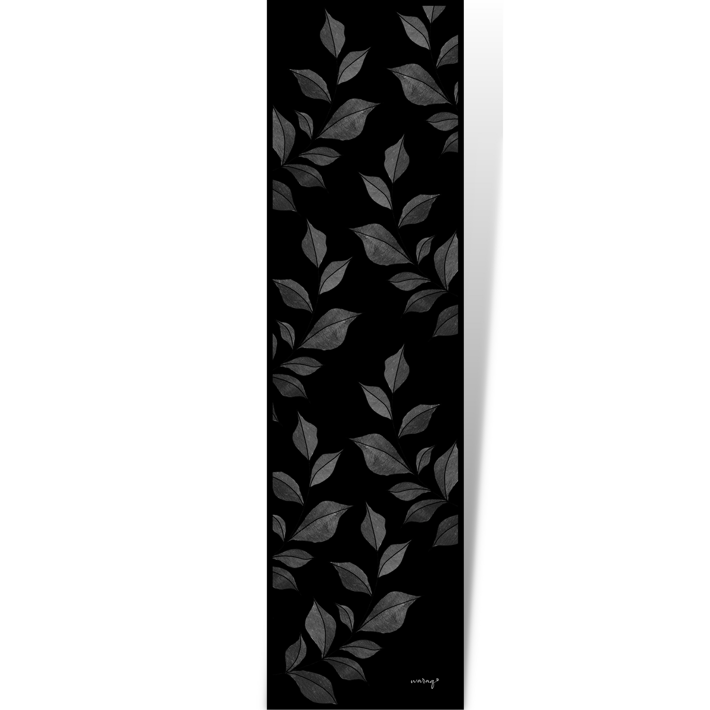 Floral Black Long Scarf / Stole