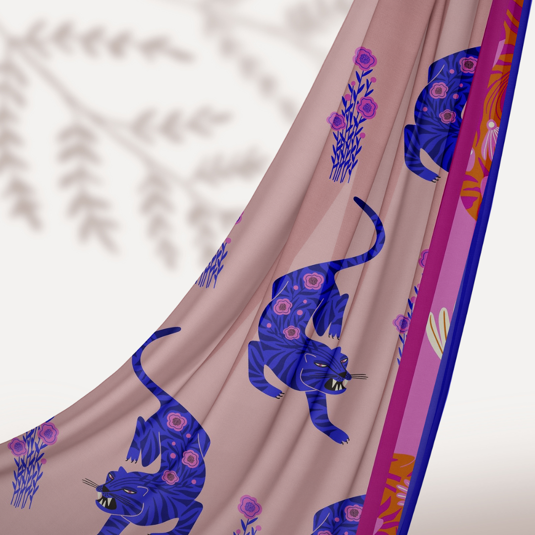 Image of a printed summer scarf, perfect head scarf and stole for ladies. Click to buy as a great gift for women