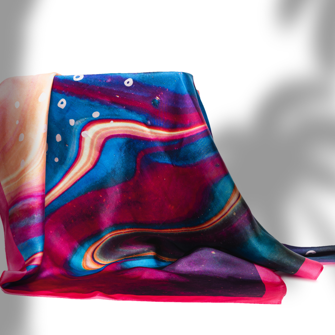 Image of a printed summer scarf, perfect head scarf and stole for ladies. Click to buy as a great gift for women
