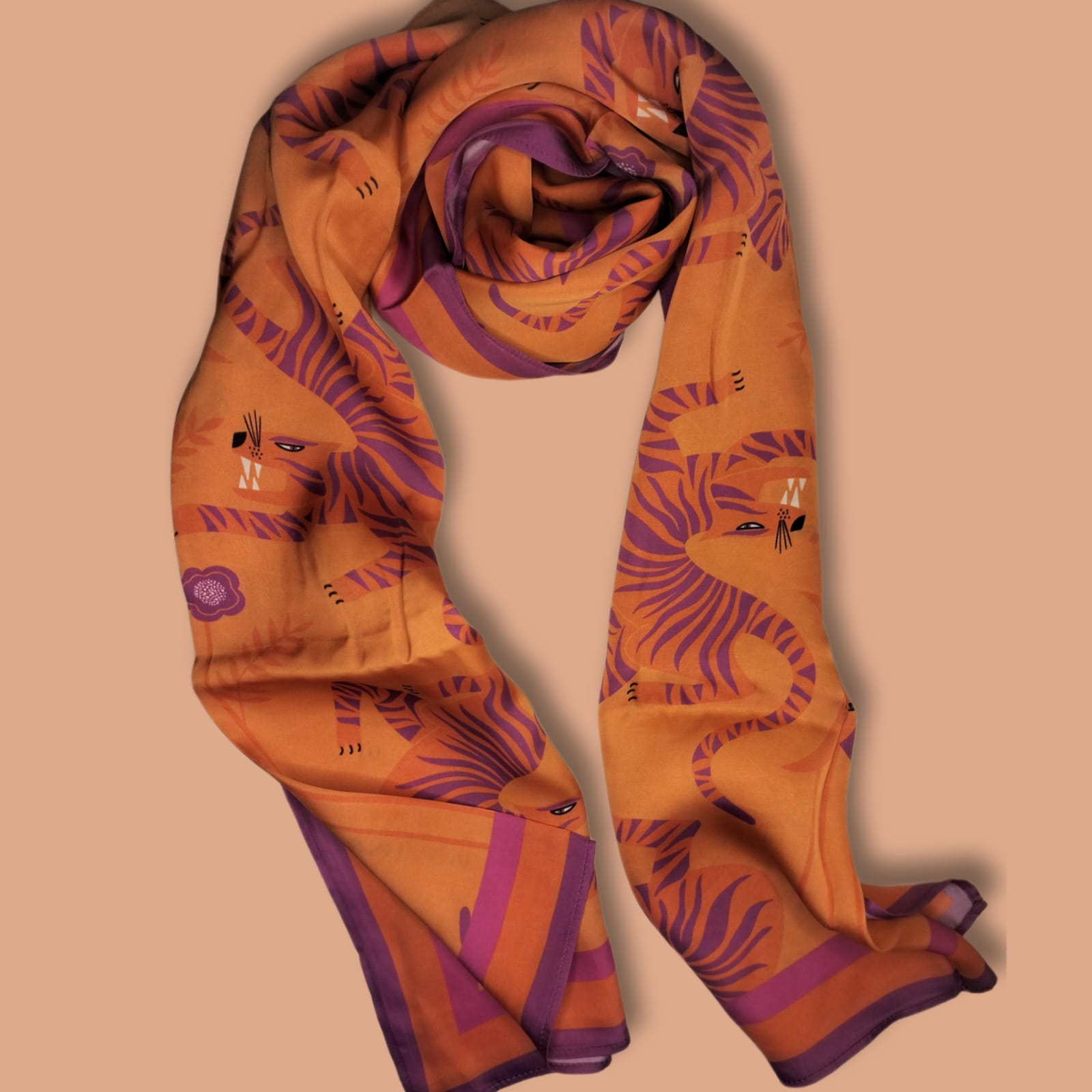 Waraq  printed satin scarf